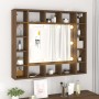 Mueble con espejo y LED marrón roble 91x15x76,5 cm de vidaXL, Tocadores de baño - Ref: Foro24-820450, Precio: 69,60 €, Descue...