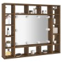 Mueble con espejo y LED marrón roble 91x15x76,5 cm de vidaXL, Tocadores de baño - Ref: Foro24-820450, Precio: 69,60 €, Descue...