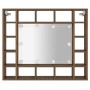 Mueble con espejo y LED marrón roble 91x15x76,5 cm de vidaXL, Tocadores de baño - Ref: Foro24-820450, Precio: 69,60 €, Descue...