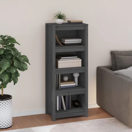 Solid gray pine wood shelf 50 x 35 x 125.5 cm by vidaXL, Bookcases and shelves - Ref: Foro24-821711, Price: 113,18 €, Discoun...