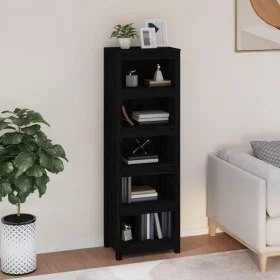 Solid black pine wood shelf 50x35x154 cm by vidaXL, Bookcases and shelves - Ref: Foro24-821718, Price: 133,49 €, Discount: %