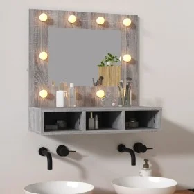Sonoma grau Möbel mit Spiegel und LED 60x31,5x62 cm von vidaXL, Badezimmerwaschtische - Ref: Foro24-820455, Preis: 53,09 €, R...