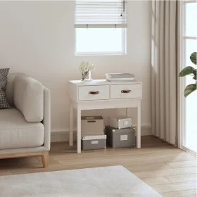 Solid white pine wood console table 76.5x40x75 cm by vidaXL, Side tables - Ref: Foro24-821750, Price: 80,57 €, Discount: %