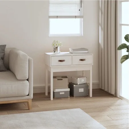 Solid white pine wood console table 76.5x40x75 cm by vidaXL, Side tables - Ref: Foro24-821750, Price: 80,57 €, Discount: %