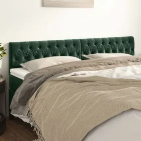 Cabeceros 2 unidades de terciopelo verde oscuro 100x7x78/88 cm de vidaXL, Cabeceros y pies de cama - Ref: Foro24-346393, Prec...