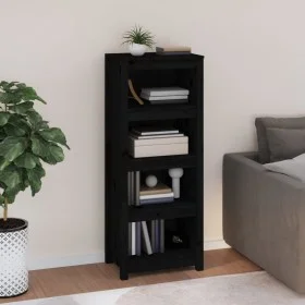 Solid black pine wood shelf 50 x 35 x 125.5 cm by vidaXL, Bookcases and shelves - Ref: Foro24-821713, Price: 112,46 €, Discou...