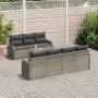 Conjunto de sofá de jardín 8 pcs Gris Poliratán