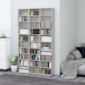 Armario para CDs madera contrachapada gris 102x16x177,5 cm de vidaXL, Almacenamiento para CD y DVD - Ref: Foro24-801782, Prec...