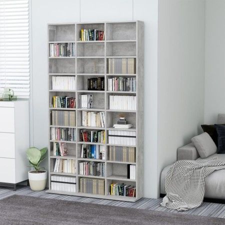 Gray plywood CD cabinet 102x16x177.5 cm by vidaXL, CD and DVD storage - Ref: Foro24-801782, Price: 122,72 €, Discount: %