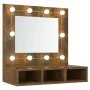 Furniture with mirror and LED smoked oak color 60x31.5x62 cm by vidaXL, bathroom vanities - Ref: Foro24-820454, Price: 44,30 ...