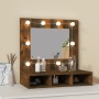 Furniture with mirror and LED smoked oak color 60x31.5x62 cm by vidaXL, bathroom vanities - Ref: Foro24-820454, Price: 51,39 ...