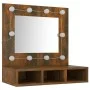 Furniture with mirror and LED smoked oak color 60x31.5x62 cm by vidaXL, bathroom vanities - Ref: Foro24-820454, Price: 44,30 ...