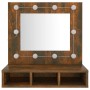 Furniture with mirror and LED smoked oak color 60x31.5x62 cm by vidaXL, bathroom vanities - Ref: Foro24-820454, Price: 51,39 ...
