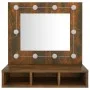 Furniture with mirror and LED smoked oak color 60x31.5x62 cm by vidaXL, bathroom vanities - Ref: Foro24-820454, Price: 44,30 ...