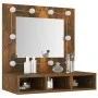 Furniture with mirror and LED smoked oak color 60x31.5x62 cm by vidaXL, bathroom vanities - Ref: Foro24-820454, Price: 44,30 ...