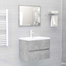Conjunto de muebles de baño aglomerado gris hormigón de vidaXL, Muebles de baño - Ref: Foro24-3071589, Precio: 155,58 €, Desc...