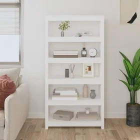 Solid pine wood white bookshelf 80x35x154 cm by vidaXL, Bookcases and shelves - Ref: Foro24-821690, Price: 138,47 €, Discount: %