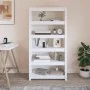 Solid pine wood white bookshelf 80x35x154 cm by vidaXL, Bookcases and shelves - Ref: Foro24-821690, Price: 138,47 €, Discount: %