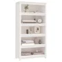 Solid pine wood white bookshelf 80x35x154 cm by vidaXL, Bookcases and shelves - Ref: Foro24-821690, Price: 138,47 €, Discount: %