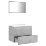 Badezimmermöbelset aus betongrauer Spanplatte von vidaXL, Badezimmermöbel - Ref: Foro24-3071589, Preis: 155,58 €, Rabatt: %