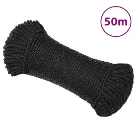 Schwarzes Polypropylen-Arbeitsseil 8 mm 50 m von vidaXL, Seile und Metallschnüre - Ref: Foro24-153007, Preis: 15,89 €, Rabatt: %