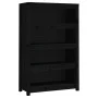Solid black pine wood shelf 80x35x126 cm by vidaXL, Bookcases and shelves - Ref: Foro24-821688, Price: 138,56 €, Discount: %