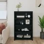 Solid black pine wood shelf 80x35x126 cm by vidaXL, Bookcases and shelves - Ref: Foro24-821688, Price: 138,56 €, Discount: %