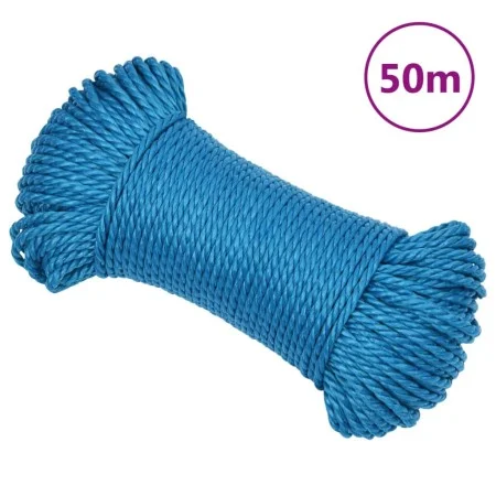 Blue polypropylene work rope 6 mm 50 m by vidaXL, Ropes and metal cords - Ref: Foro24-152963, Price: 9,60 €, Discount: %