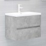 Badezimmermöbelset aus betongrauer Spanplatte von vidaXL, Badezimmermöbel - Ref: Foro24-3071589, Preis: 155,58 €, Rabatt: %