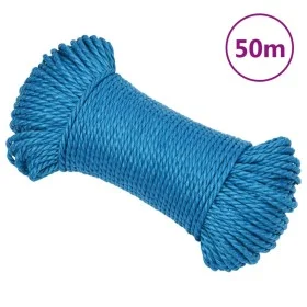 Blaues Polypropylen-Arbeitsseil 8 mm 50 m von vidaXL, Seile und Metallschnüre - Ref: Foro24-152968, Preis: 12,87 €, Rabatt: %