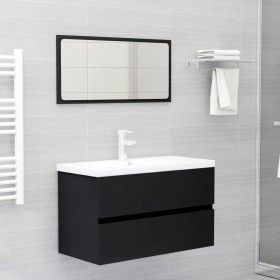 Juego de muebles de baño madera de ingeniería negro de vidaXL, Muebles de baño - Ref: Foro24-3071595, Precio: 201,84 €, Descu...