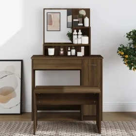Dresser with mirror in brown oak color 86.5x35x136 cm by vidaXL, Bedroom Dressers - Ref: Foro24-820495, Price: 78,46 €, Disco...