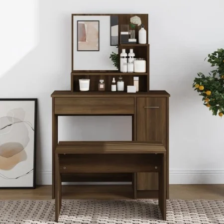 Dresser with mirror in brown oak color 86.5x35x136 cm by vidaXL, Bedroom Dressers - Ref: Foro24-820495, Price: 78,46 €, Disco...