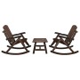 Juego de muebles de jardín 3 piezas madera maciza de abeto