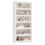 Estantería madera maciza de pino blanca 80x35x183 cm