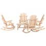 Juego de muebles de jardín 5 piezas madera maciza de abeto