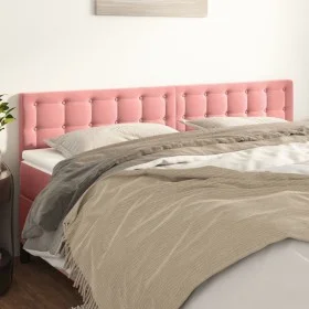 Headboards 2 units of pink velvet 100x5x78/88 cm by vidaXL, Headboards and footboards - Ref: Foro24-346535, Price: 62,48 €, D...