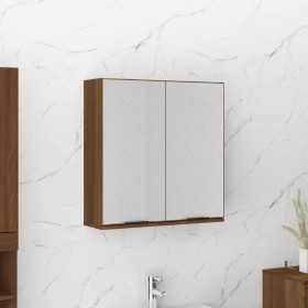 Armario de baño con espejo color roble marrón 64x20x67 cm de vidaXL, Tocadores de baño - Ref: Foro24-817068, Precio: 75,12 €,...