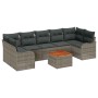 Conjunto de sofá de jardín 8 pcs Gris Poliratán