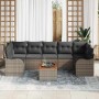 Conjunto de sofá de jardín 8 pcs Gris Poliratán