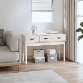 Mesa consola de madera maciza de pino blanco 114x40x75 cm