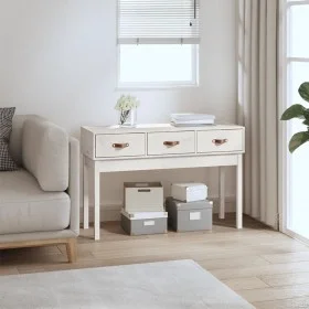 Solid white pine wood console table 114x40x75 cm by vidaXL, Side tables - Ref: Foro24-821755, Price: 113,18 €, Discount: %