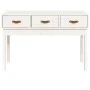 Solid white pine wood console table 114x40x75 cm by vidaXL, Side tables - Ref: Foro24-821755, Price: 113,18 €, Discount: %