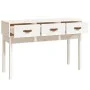 Solid white pine wood console table 114x40x75 cm by vidaXL, Side tables - Ref: Foro24-821755, Price: 113,18 €, Discount: %