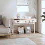 Solid white pine wood console table 114x40x75 cm by vidaXL, Side tables - Ref: Foro24-821755, Price: 114,54 €, Discount: %