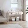 Solid white pine wood console table 114x40x75 cm by vidaXL, Side tables - Ref: Foro24-821755, Price: 113,18 €, Discount: %