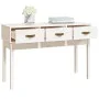 Solid white pine wood console table 114x40x75 cm by vidaXL, Side tables - Ref: Foro24-821755, Price: 113,18 €, Discount: %