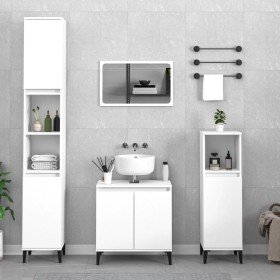 Juego de muebles de baño 3 pzas madera contrachapada blanco Juego de muebles de baño 3 pzas madera contrachapada blanco