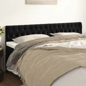 Headboards 2 units of black velvet 100x7x78/88 cm by vidaXL, Headboards and footboards - Ref: Foro24-346392, Price: 77,37 €, ...