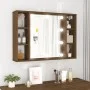 Möbel mit Spiegel und LED in Eichenbraun 76x15x55 cm. von vidaXL, Schränke und Lagerung - Ref: Foro24-820447, Preis: 55,60 €,...